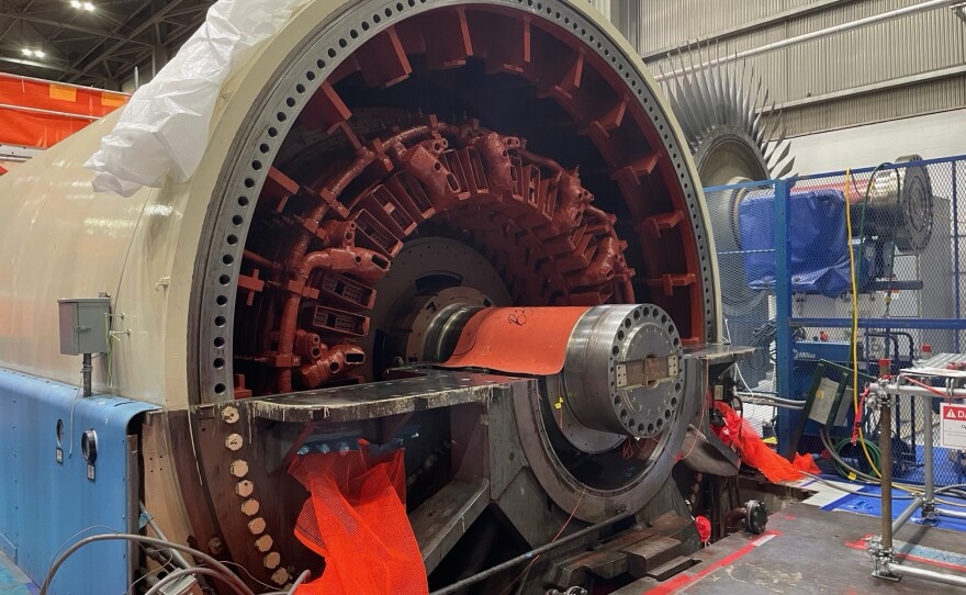 Large turbine generator equipment in a power station